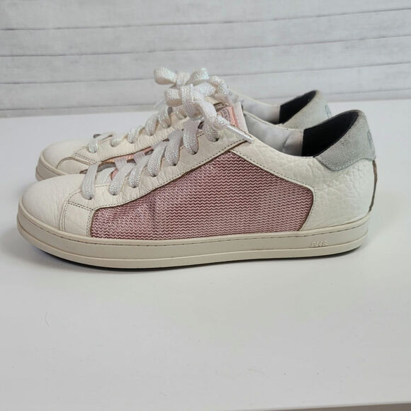 P448 JOHN BS KEPLER LEATHER SNEAKERS IN PINK, SZ 41/ US 10.5-11 - Picture 1 of 16
